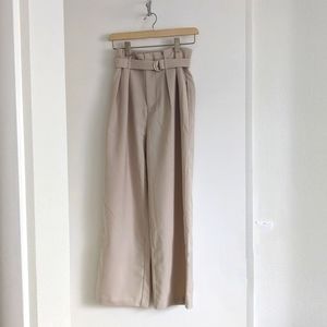 High waisted wide leg trousers